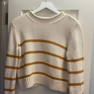 Le Ligne Cotton “Mini Marina” sweater, Size M, cream and mustard, NWT